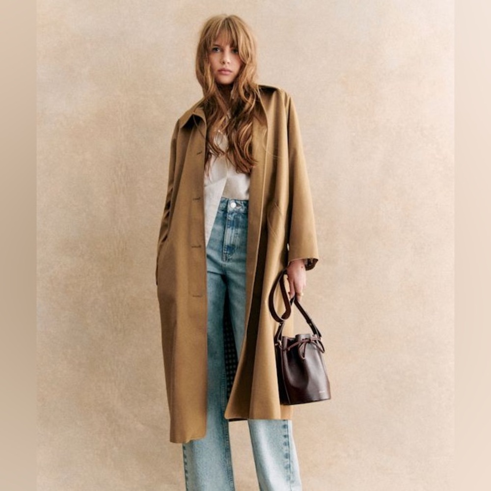 Sezane Clyde Trench Coat - Camel